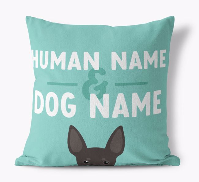 Human And Pet Name: Personalised {breedFullName} Canvas Cushion